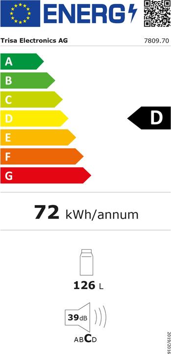Energie-Label Trisa Kühlschrank 126 L (126 l)
