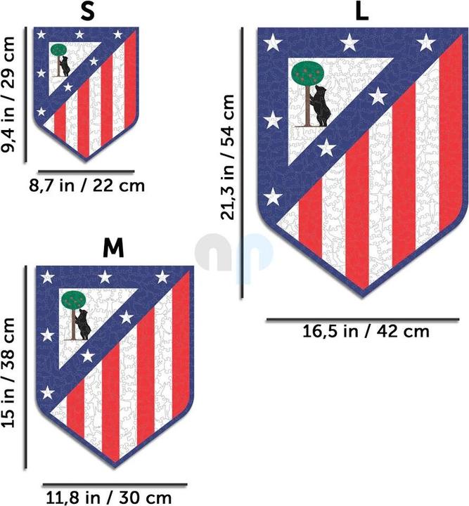 Actual product image Iconic Atletico Madrid - Logo - Wooden Puzzle Size S (150 pieces) (150 pieces)