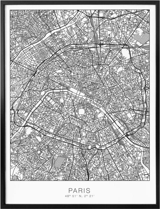 Produktbild Trenddeko Stadtplan Paris (50 x 60 cm)