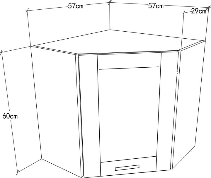 Produktbild VCM Eck Küchenschrank Hängeschrank Colura (57 x 57 x 60 cm)