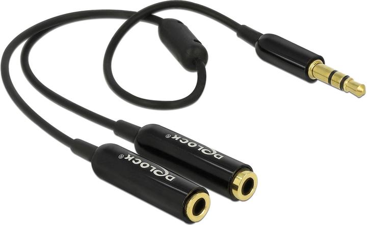 Delock Cable audio jack plug > 2 x jack socket (0.25 m, 3.5mm jack (AUX))