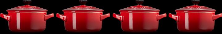 Actual product image Le Creuset Mini-Cocotte 4er Set "Cherry Red