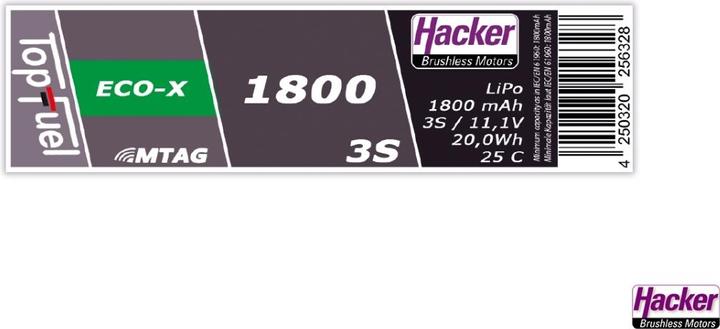 Produktbild Hacker TopFuel (11.10 V, 1800 mAh)