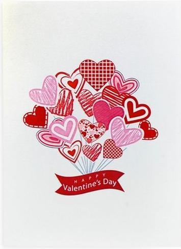 Actual product image MU Classic Pop-up Valentine's Day greetings card - Hearts (1 pcs.)
