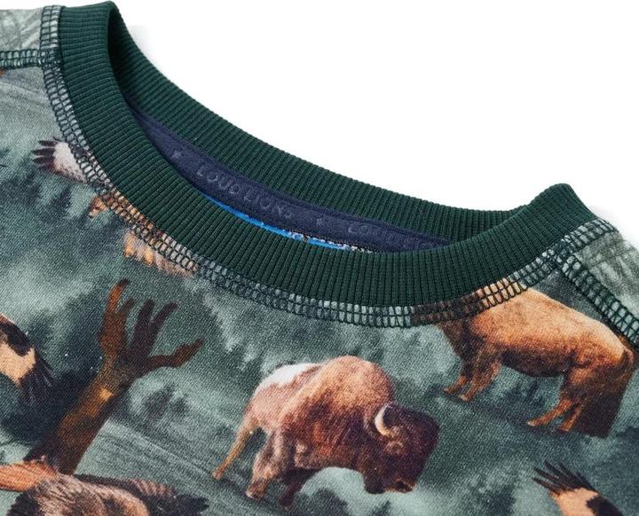 Image du produit VidaXL Sweatshirt enfant vert foncé 116,Composition : 95% Coton (116)