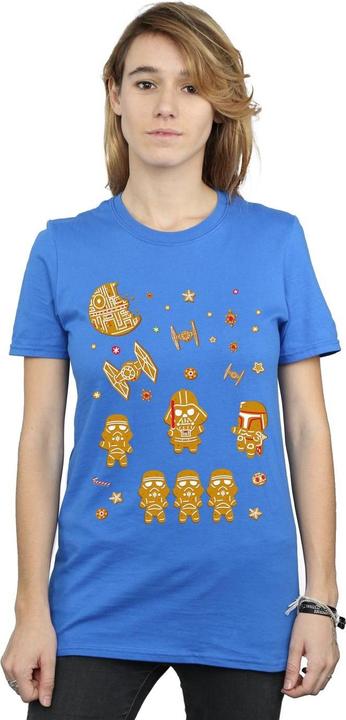 Actual product image Star Wars Womens/Ladies Gingerbread Empire Cotton Boyfriend T-Shirt (3XL)