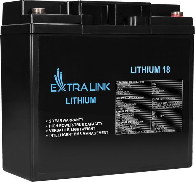 Produktbild Extralink EX.30417 industrial rechargeable battery Lithium Iron Phosphate (LiFePO4) (12.80 V, 18 Ah)