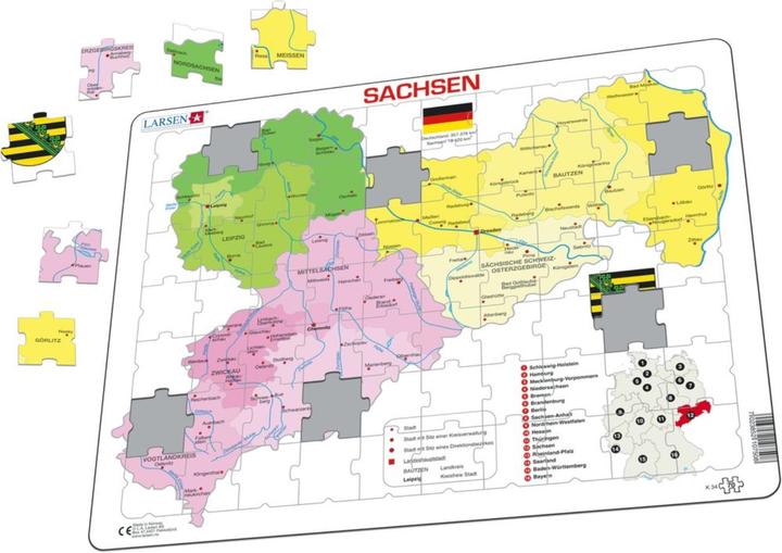 Produktbild Larsen Freistaat Sachsen Politisch (70 Teile)