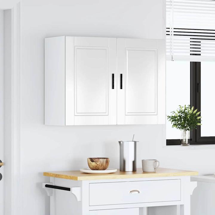 Immagine prodotto VidaXL Parete attrezzata per cucina Porto in legno bianco lucido (80 x 31 x 60 cm)