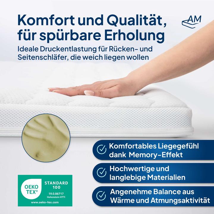 Produktbild AM Qualitätsmatratzen Premium Visco (200 x 210 cm)
