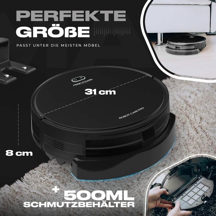 Actual product image Profi-Care PC-BSR 3108 Robot Vacuum and Mop Black Remote-controlled (Vacuum mopping robot)