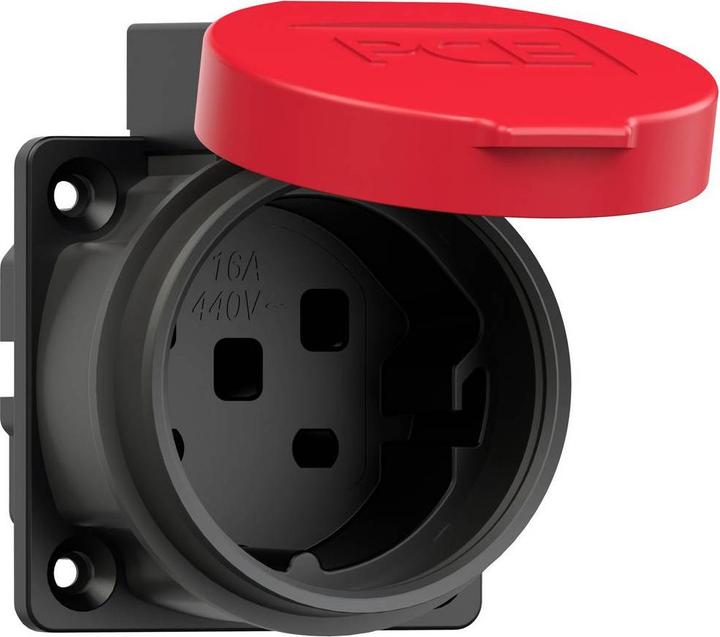 Actual product image PCE Socket outlet with earthing contact Swiss Standard T25 16A IP55 (red)