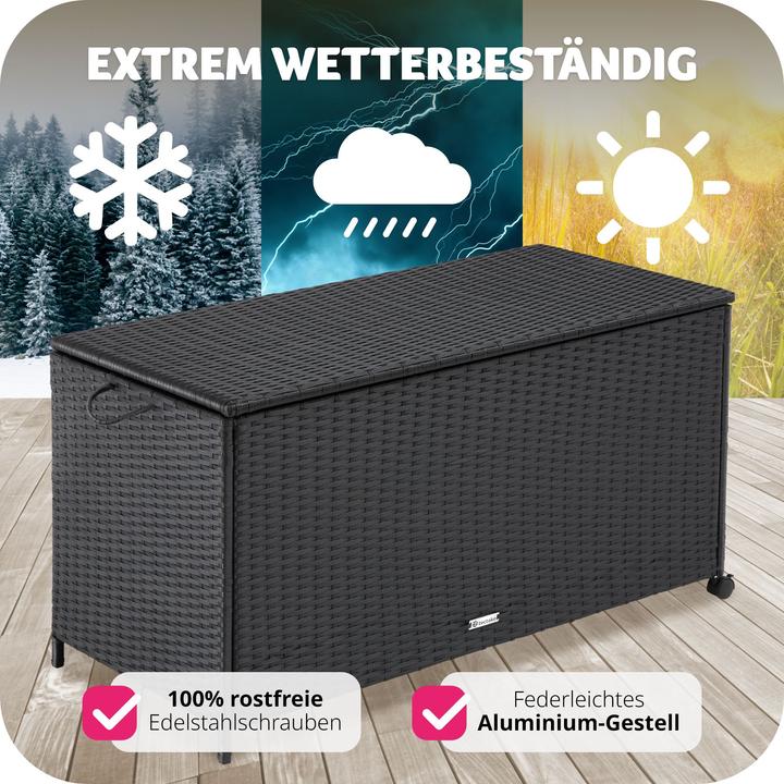 Immagine prodotto tectake Box contenitore con telaio in alluminio e rotelle 297 L, 117 x 54 x 64 cm