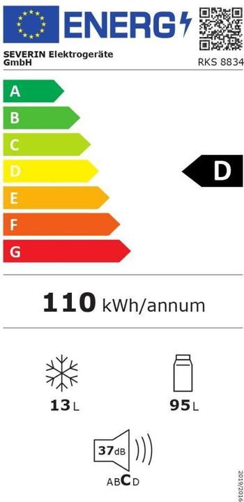 Energie-Label Severin RKS 8834 (108 l)
