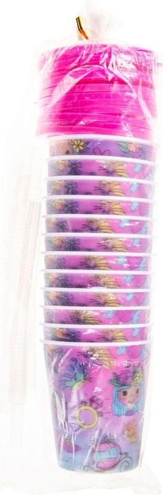Actual product image LG-Imports Cup with lid and straw Princess, 12 pcs. (12 x)