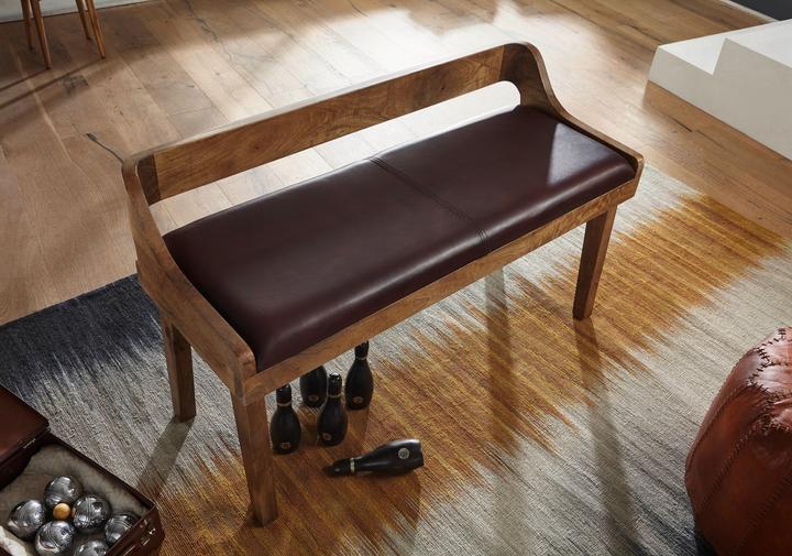 Image du produit FineBuy Banc en bois massif mangue marron (108 cm)