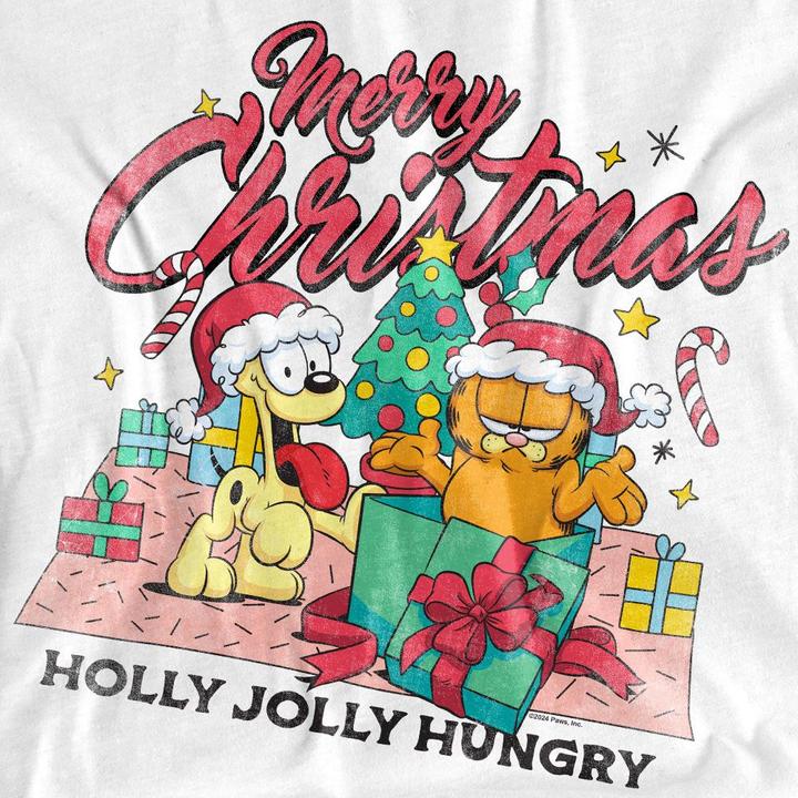 Actual product image Garfield Unisex Adult Merry Christmas T-Shirt (L)