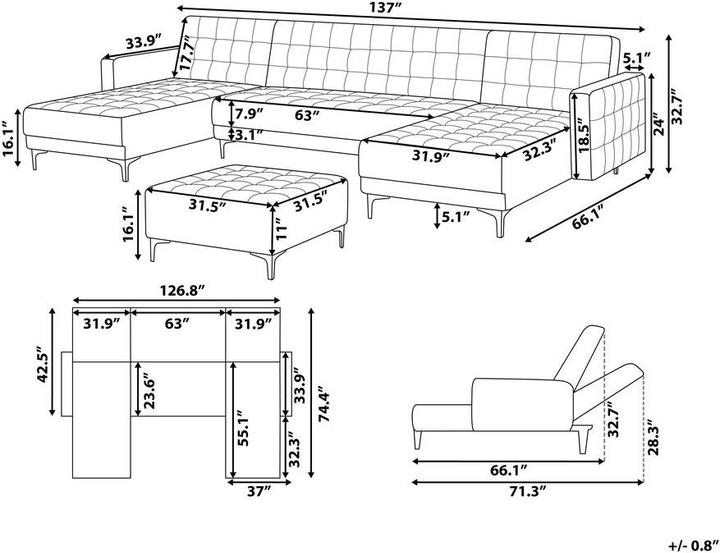 Actual product image Beliani Aberdeen (Sofa landscape)