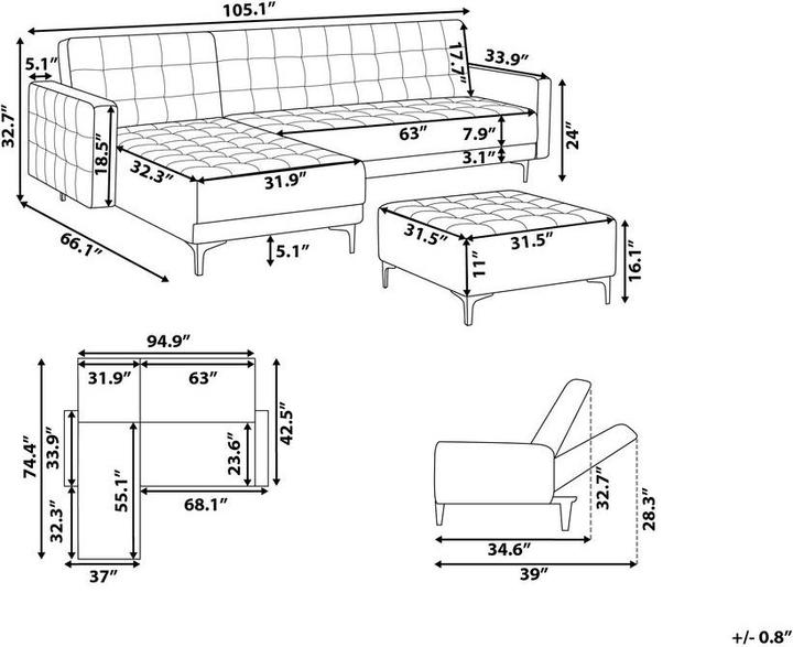 Actual product image Beliani Aberdeen (Corner sofa)