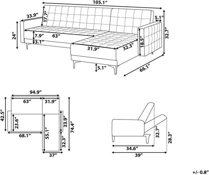 Actual product image Beliani Aberdeen (Corner sofa)