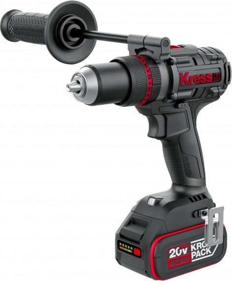Produktbild Kress KUC35 20 V Akkuschlagbohrschrauber 140 Nm 2 x 4.0 Ah Ladegerät 6A Stape...