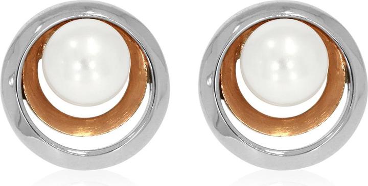 Produktbild Xen Ohrstecker bicolor mit weisser Süsswasserzuchtperle (925 Sterling Silber)