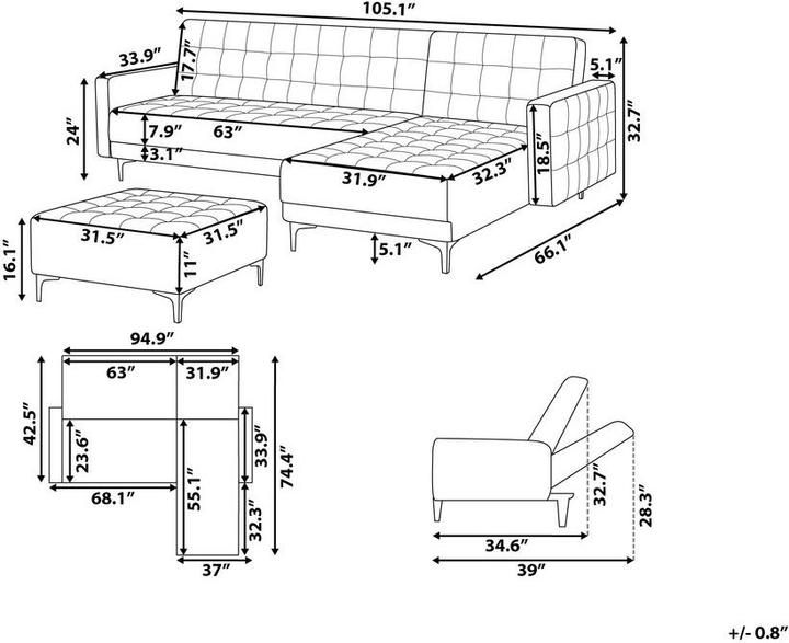 Produktbild Beliani Aberdeen (Ecksofa)