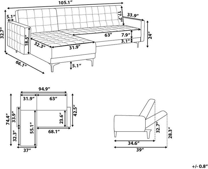 Actual product image Beliani Aberdeen (Corner sofa)