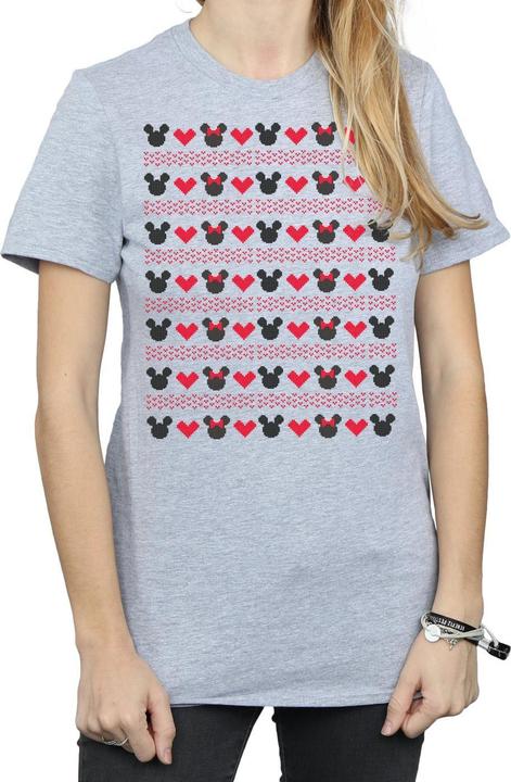 Immagine prodotto Disney Mickey And Minnie Christmas Hearts Maglietta Ampia Donna (M)