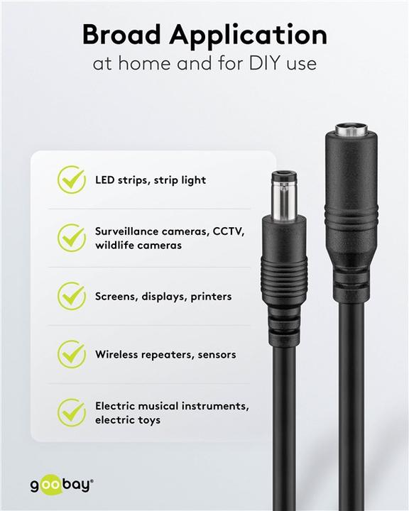 Actual product image Goobay power supply extension cable (10 m)