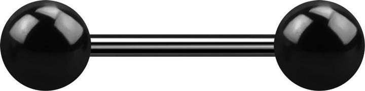 Star Piercing Micro Barbell schwarz mit zwei Kugeln (Chirurgenstahl 316L)