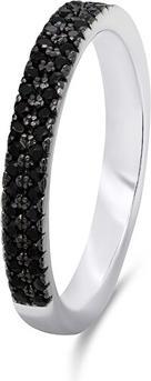 Brilio Silver - Sparkling silver ring with black zircons RI058W - Circuit: 58 mm (58)