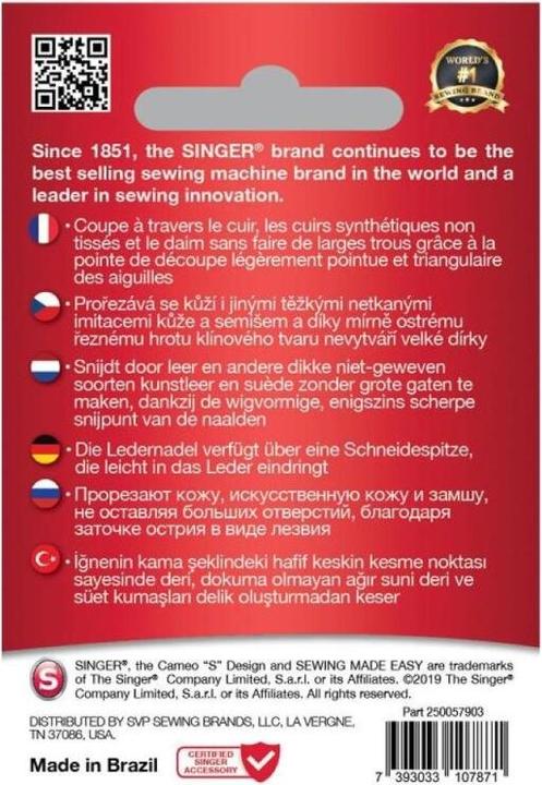 Produktbild Singer Leder Nähmaschinennadel