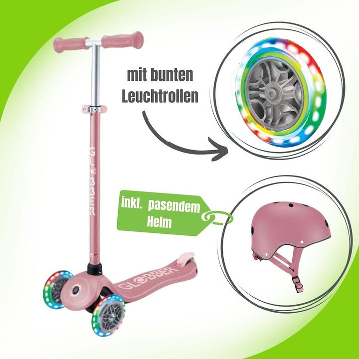 Produktbild Globber Primo Plus Lights inkl. Kinderhelm - 3 Wheels Scooter