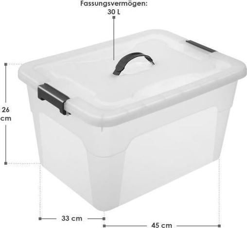 Immagine prodotto Juskys Set di scatole portaoggetti con coperchio (33 x 45 x 26 cm, 30 l)
