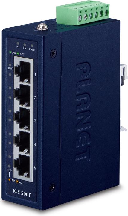 Actual product image Planet IGS-500T Network Switch Unmanaged L2+ Gigabit Ethernet (10/100/1000) Black (5 Ports)