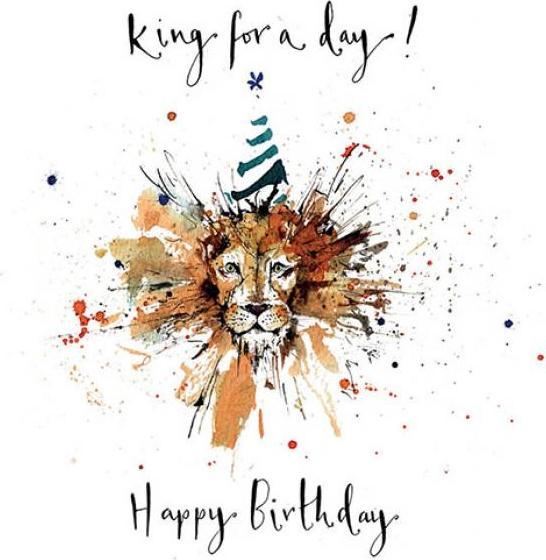 Actual product image Louise Mulgrew Birthday greetings card - Lion-King - by (6 pcs.)