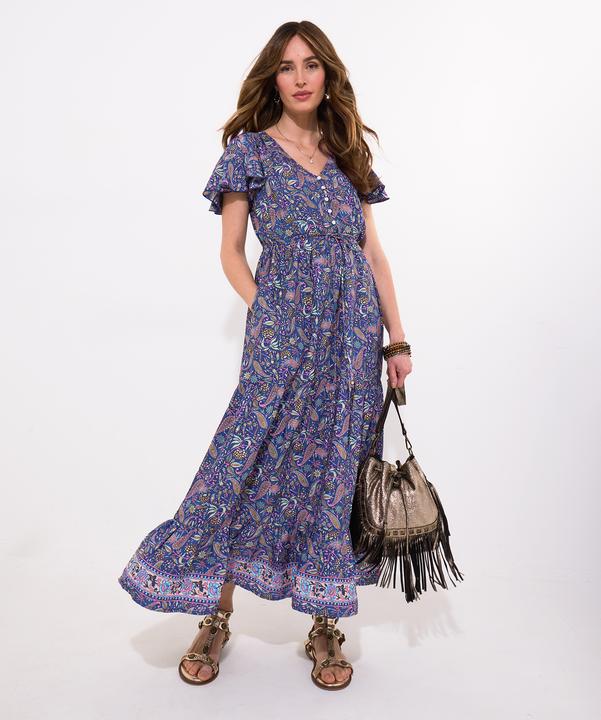 Produktbild Joe Browns Petite Boho Paisley Printed Frilly Sleeve Tiered Maxi Dress (12)