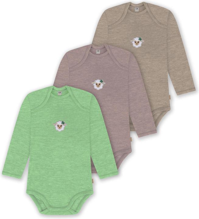 Normani 3er Pack Baby Merino Body Langarm „Auckland" - 9383