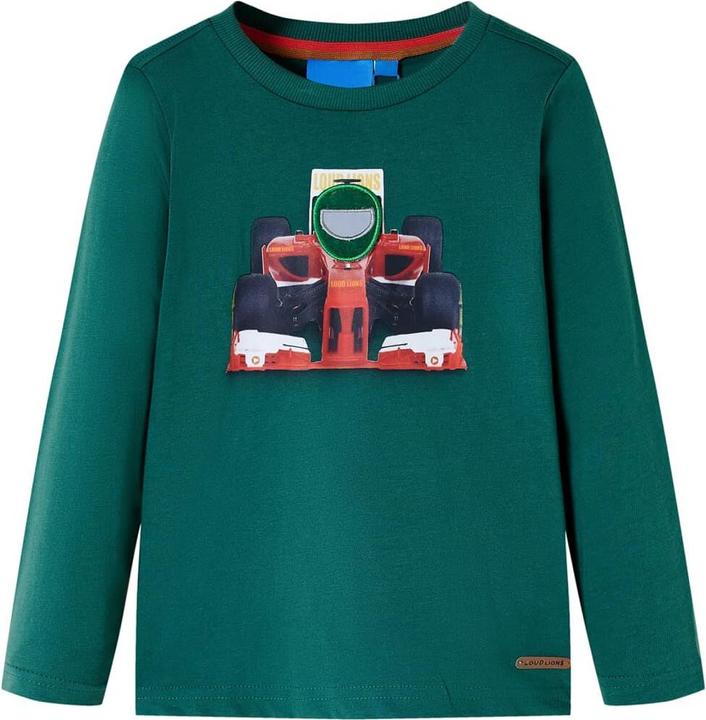 Immagine prodotto VidaXL Camicia a maniche lunghe per bambini verde 128,Materiale: 100 (128)