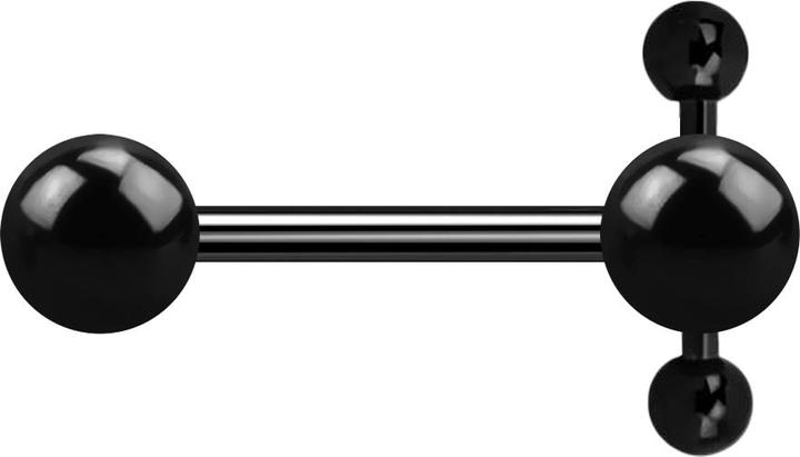Actual product image Star Piercing Barbell schwarz Spinner mit Kugel und Kugel mit Barbell (without brass, Surgical steel 316L)