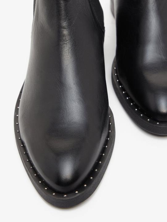 Actual product image Bianco Rivet Detail Leather Chelsea Boots (39)