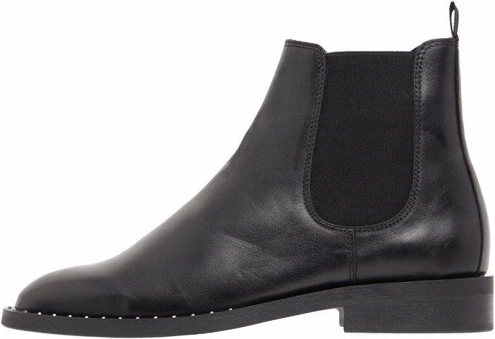Actual product image Bianco Rivet Detail Leather Chelsea Boots (39)