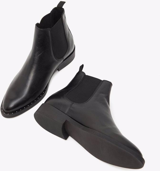Actual product image Bianco Rivet Detail Leather Chelsea Boots (39)