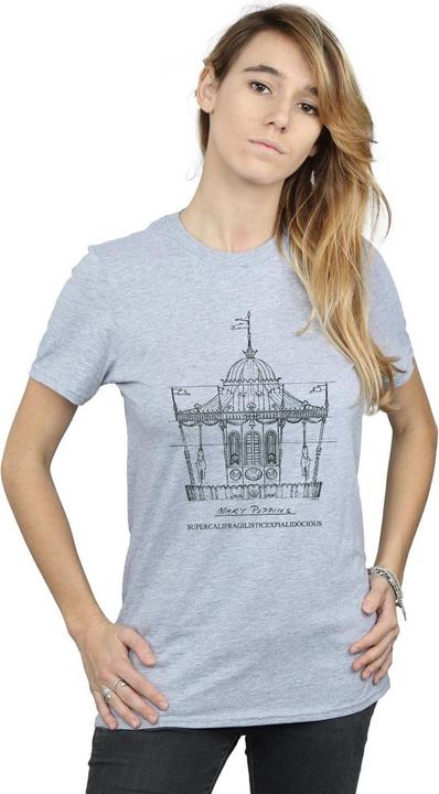 Immagine prodotto Disney Mary Poppins Carousel Sketch Maglietta Ampia Donna (S)