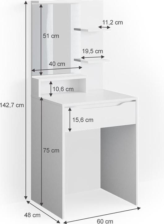 Produktbild Vicco Ruben mit Spiegel (48 x 48 x 143 cm)