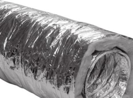 Alnor lydflex slange Ø125 - med dampspaere og 50 mm isolering L: 10 mtr.