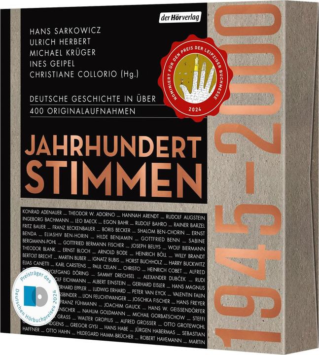 Image du produit Jahrhundertstimmen 1945-2000 - L'histoire allemande en plus de 400 enregistrements originaux (Michael Krüger, Hans Sarkowicz, Ines Geipel, Christiane Collorio, Ulrich Herbert, Allemand)