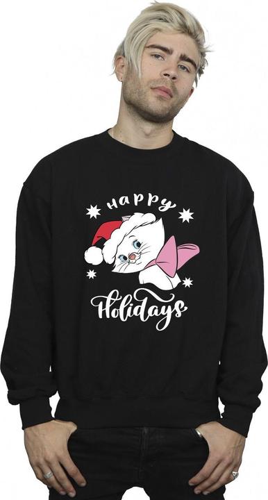 Actual product image Disney Mens The Aristocats Happy Holidays Cotton Sweatshirt (5XL)