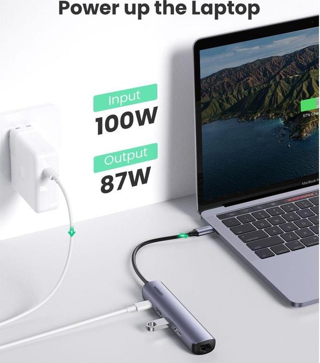 Produktbild Ugreen USB-C zu 2x USB-A (USB-C, 5 Ports)